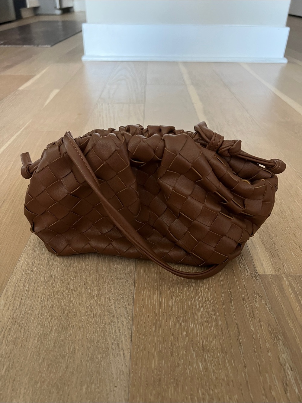 Brown Woven Crossbody